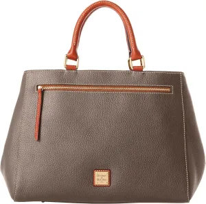 Dooney & Bourke Satchel Bags for Women, Pebble Grain Leather Zip Satchel Handbag with Crossbody Strap