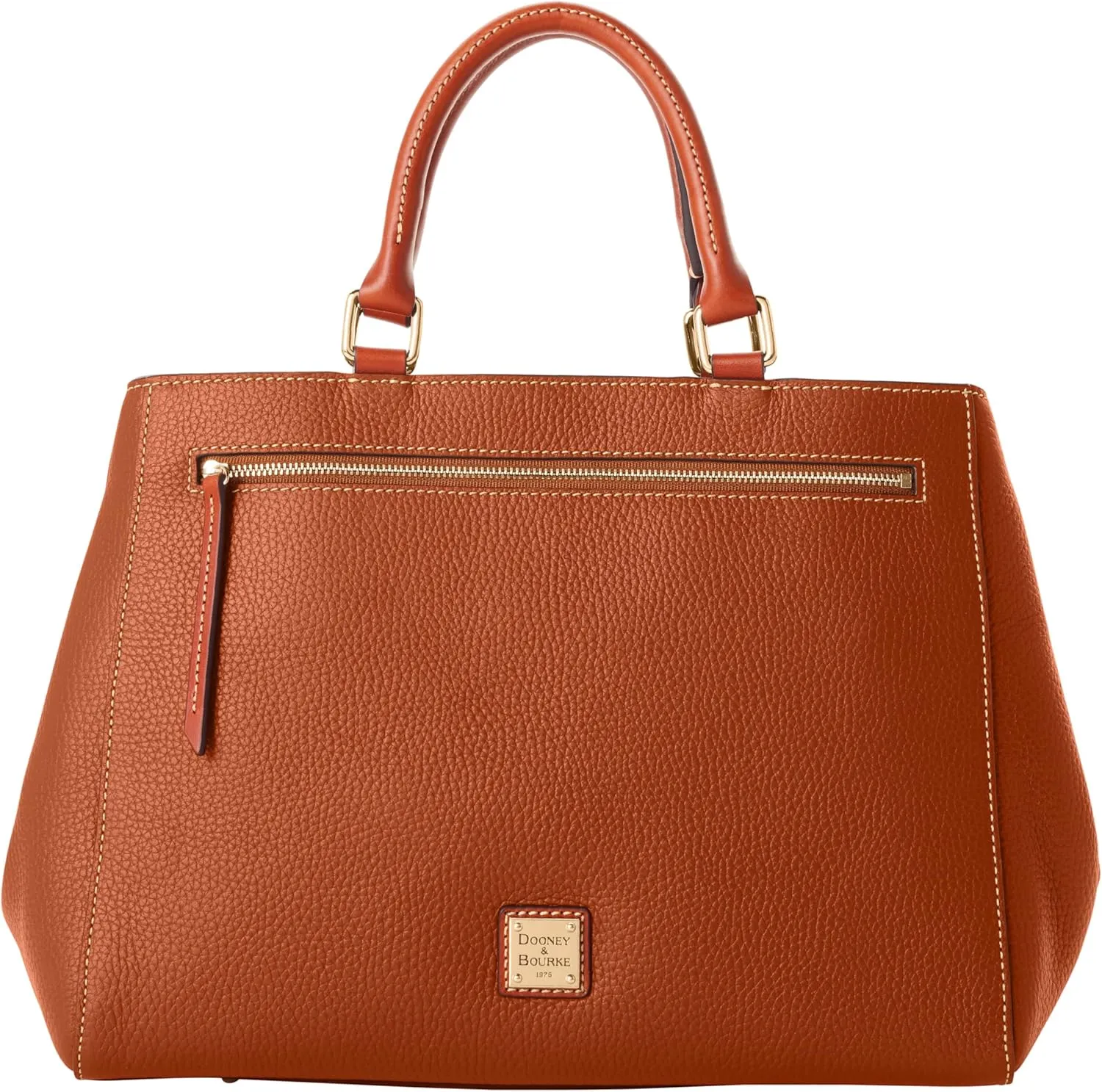 Dooney & Bourke Satchel Bags for Women, Pebble Grain Leather Zip Satchel Handbag with Crossbody Strap