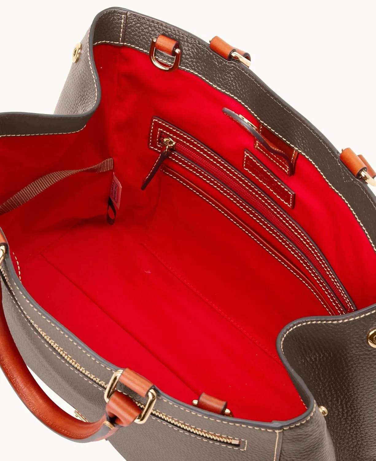 Dooney & Bourke Satchel Bags for Women, Pebble Grain Leather Zip Satchel Handbag with Crossbody Strap