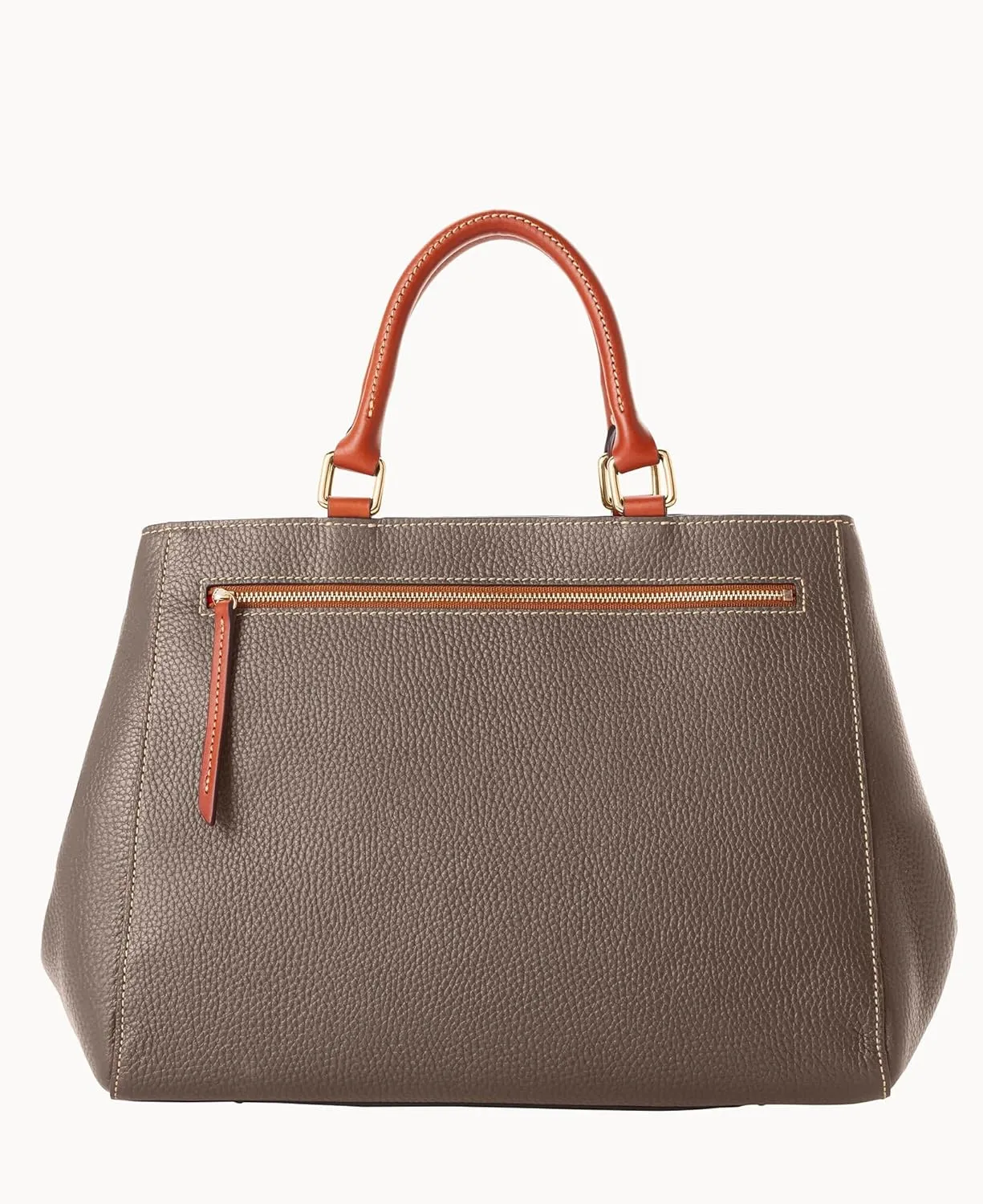 Dooney & Bourke Satchel Bags for Women, Pebble Grain Leather Zip Satchel Handbag with Crossbody Strap