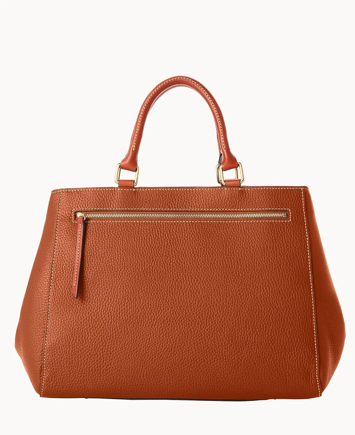 Dooney & Bourke Satchel Bags for Women, Pebble Grain Leather Zip Satchel Handbag with Crossbody Strap