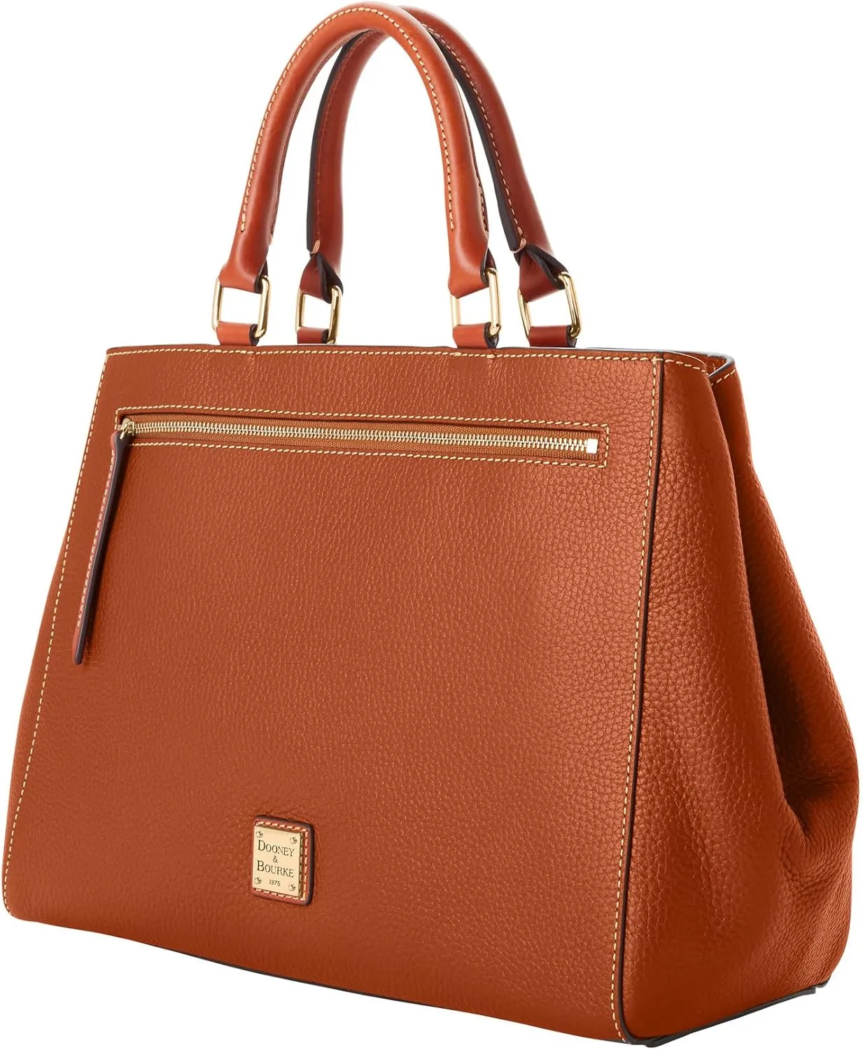 Dooney & Bourke Satchel Bags for Women, Pebble Grain Leather Zip Satchel Handbag with Crossbody Strap