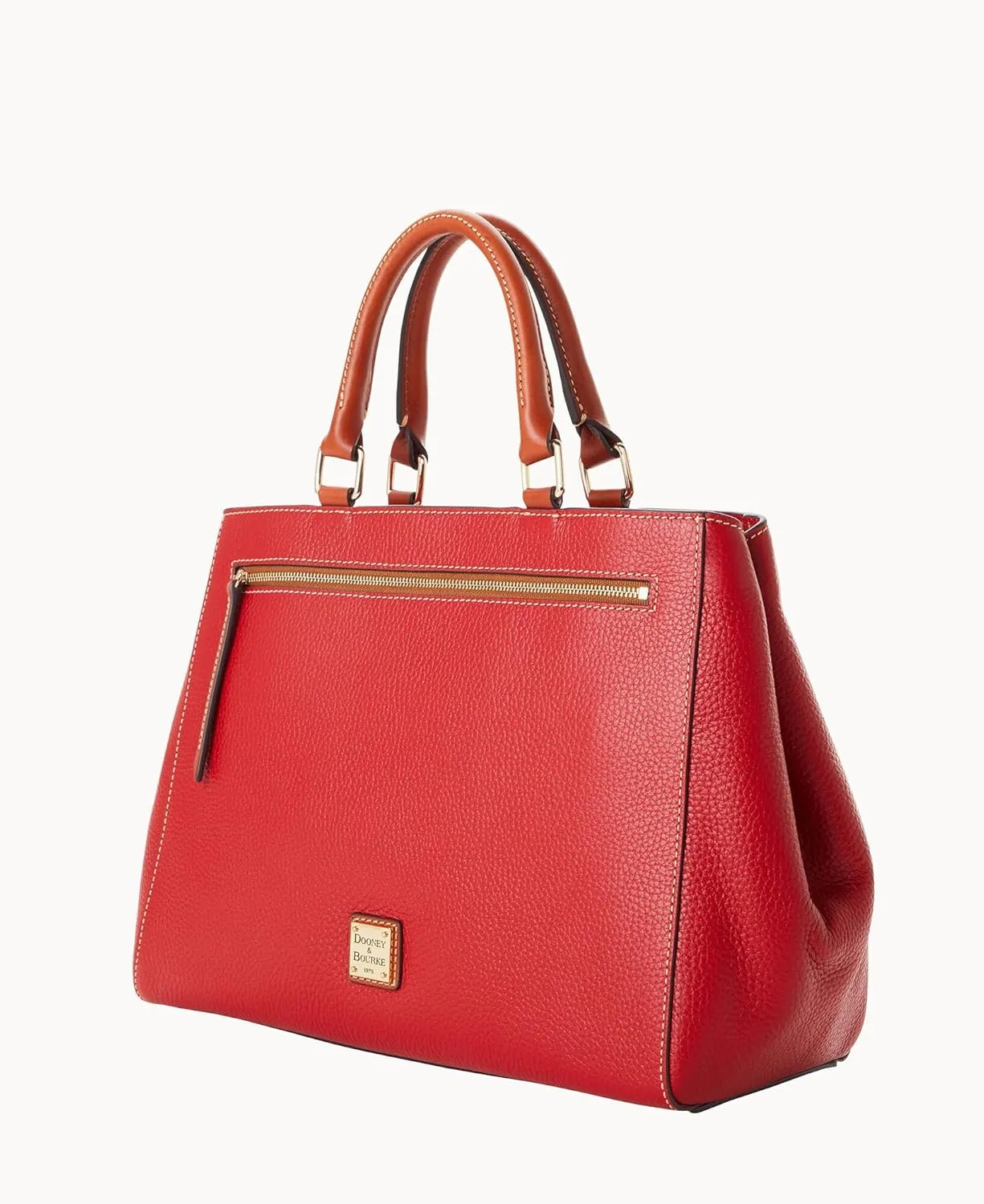 Dooney & Bourke Satchel Bags for Women, Pebble Grain Leather Zip Satchel Handbag with Crossbody Strap