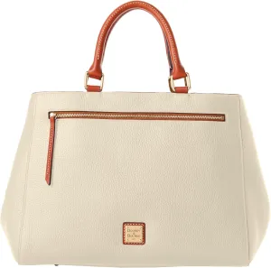 Dooney & Bourke Satchel Bags for Women, Pebble Grain Leather Zip Satchel Handbag with Crossbody Strap