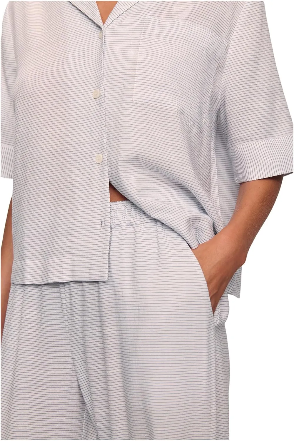 Eberjey Women's Nautico Relaxed Short Sleeve Pant Pajama Set