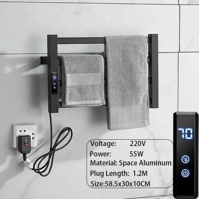 Electric Metal Towel Bar Towel Dryer Rack Towel Warmer and Towel Holder In Black Or White