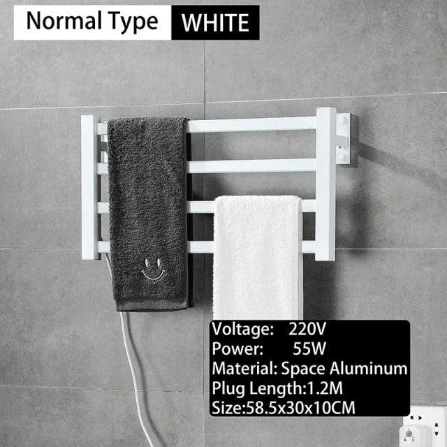 Electric Metal Towel Bar Towel Dryer Rack Towel Warmer and Towel Holder In Black Or White