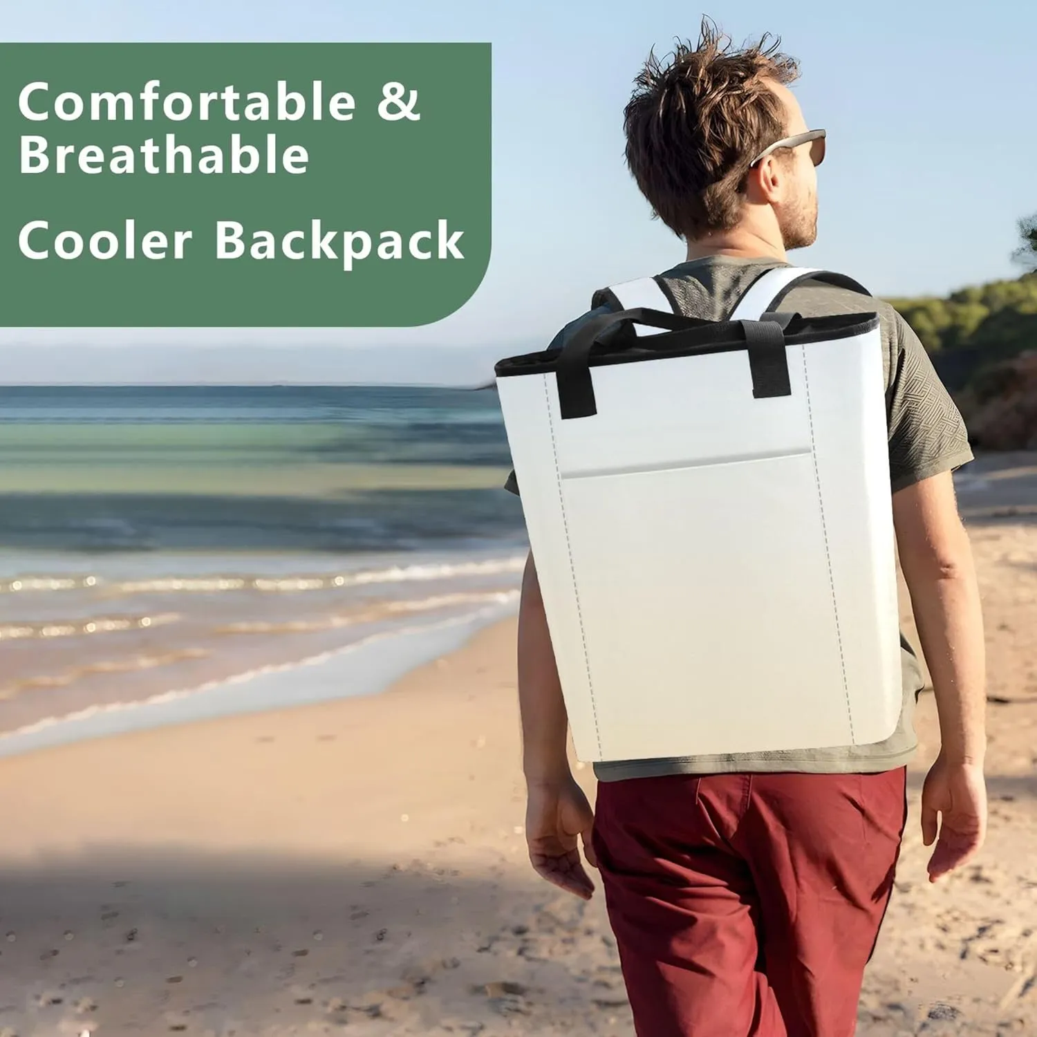 Elegant Blue Moccasin Gradient Cooler Bags 36 Cans Soft Sided Cooler Bag Carry Out Cooling Backpack