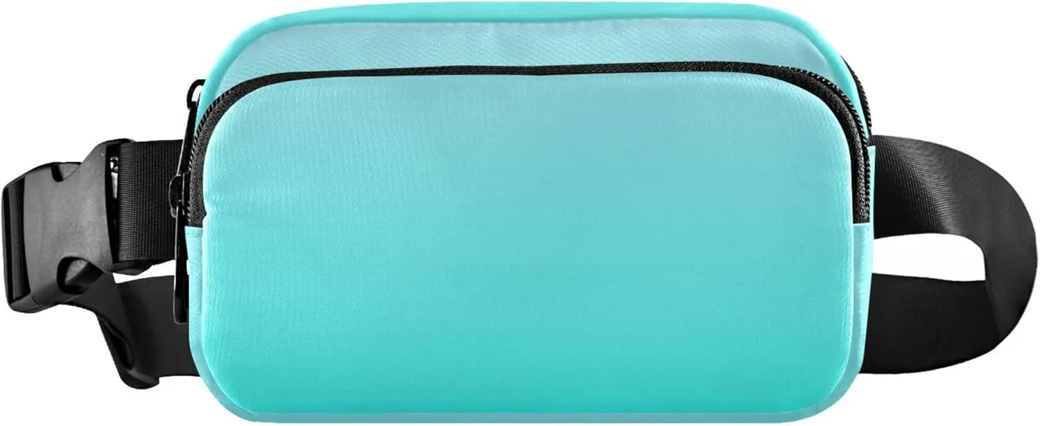 Elegant Blue Turquoise Gradient Fanny Packs Women Waterproof Belt Bag Hip Pack Cute Cross Body Waist Purse