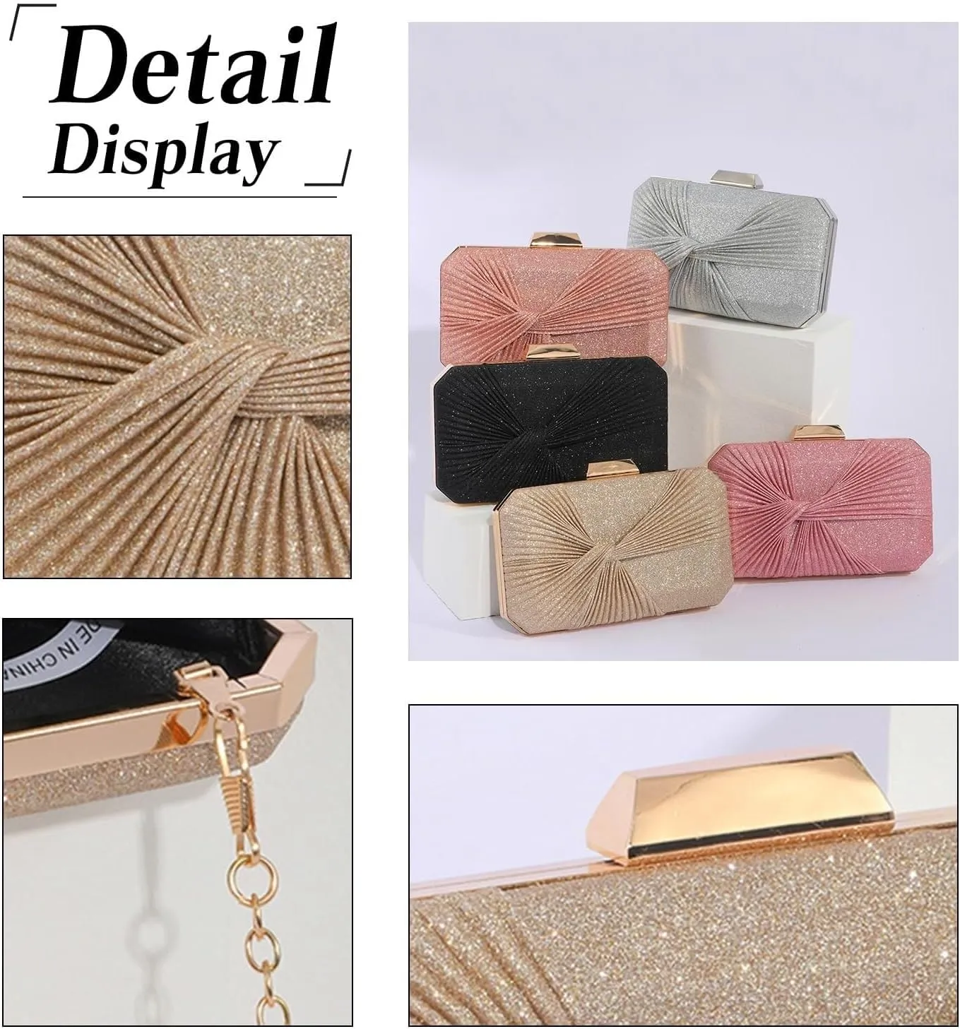 Elegant Crossbody Glitter Wedding Banquet Cocktail Prom Party Evening Sparkly Sequin Clutch for Women Handbag