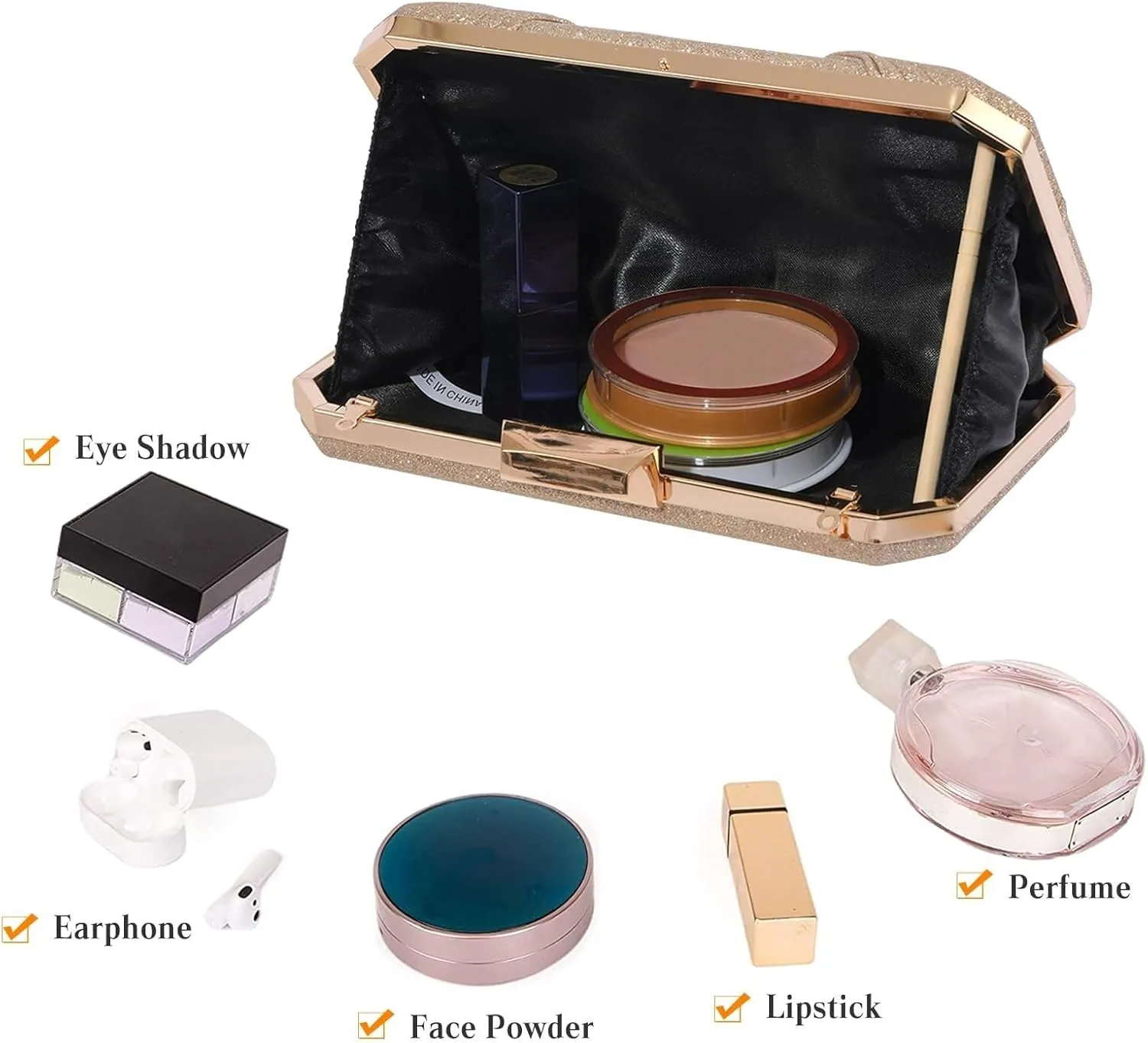 Elegant Crossbody Glitter Wedding Banquet Cocktail Prom Party Evening Sparkly Sequin Clutch for Women Handbag