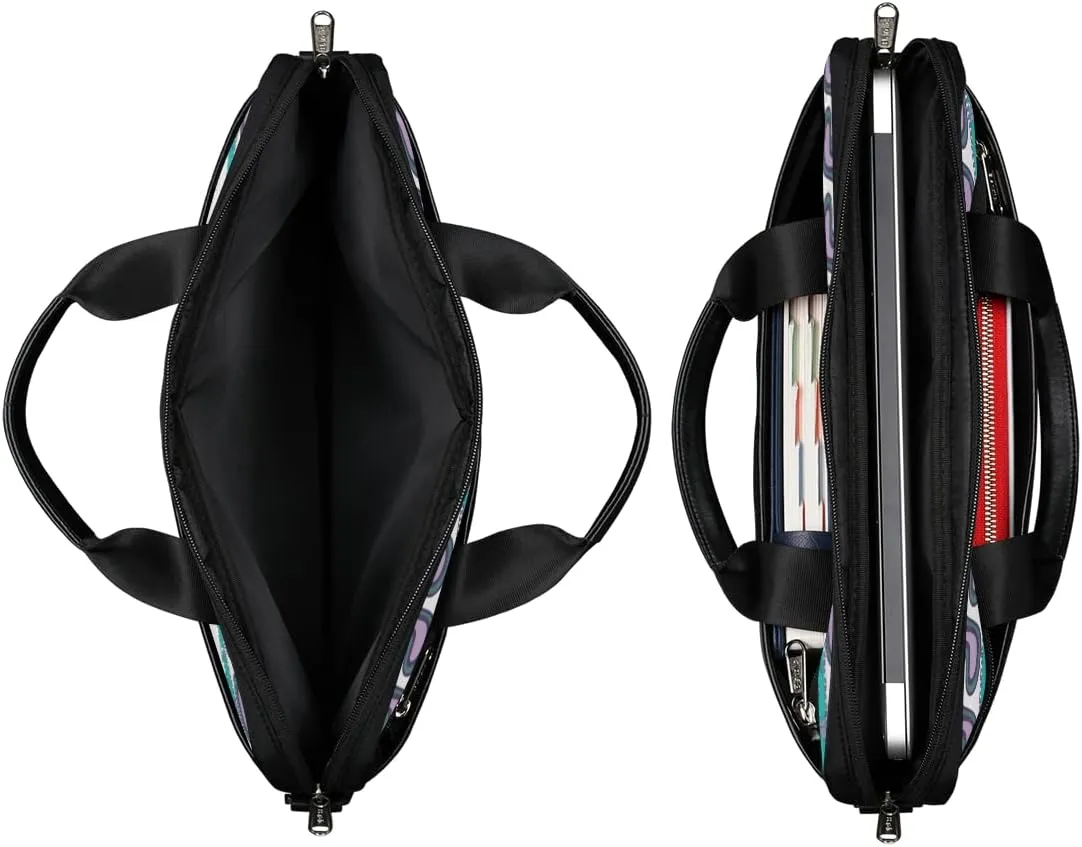 Elegant Floral Flower Laptop Shoulder Messenger Bag Waterproof Laptop Briefcase Handle Padded Strap