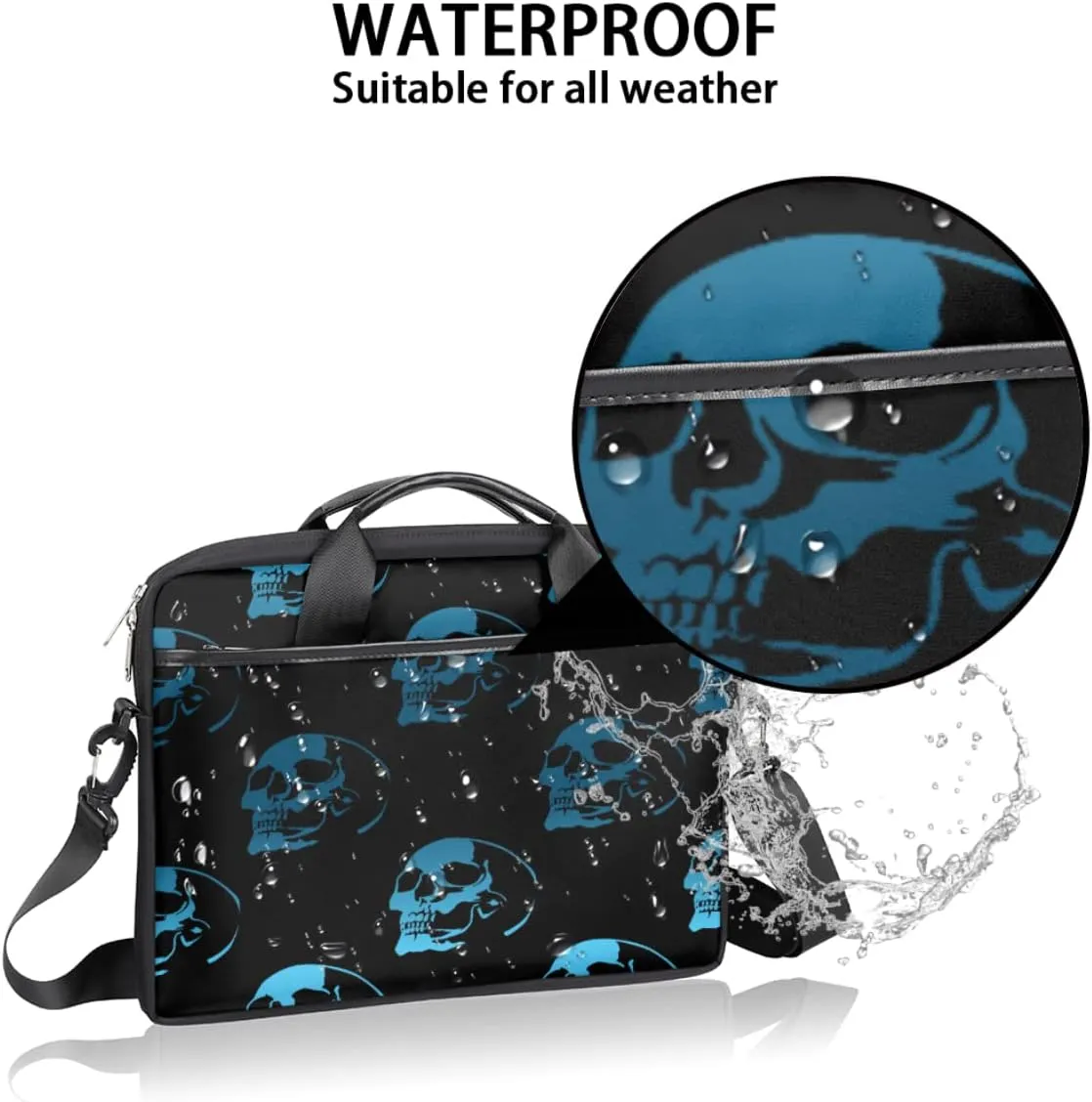 Elegant Floral Flower Laptop Shoulder Messenger Bag Waterproof Laptop Briefcase Handle Padded Strap