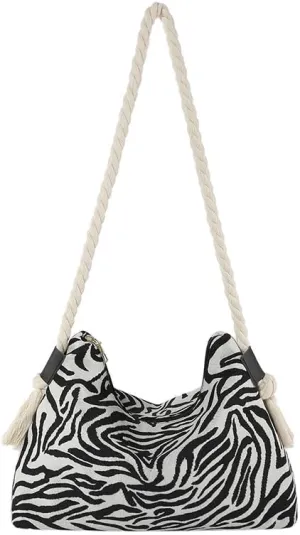Fashion Cheetah Purses for Women Handbag, y2k Cheetah Handbags Cheetah Print Hobo Ladies Chic Shoulder Bags Purse (zebra-stripe)