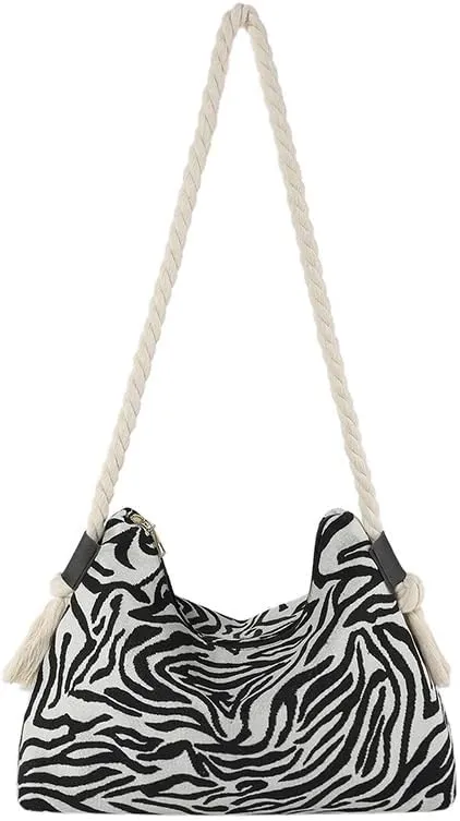 Fashion Cheetah Purses for Women Handbag, y2k Cheetah Handbags Cheetah Print Hobo Ladies Chic Shoulder Bags Purse (zebra-stripe)
