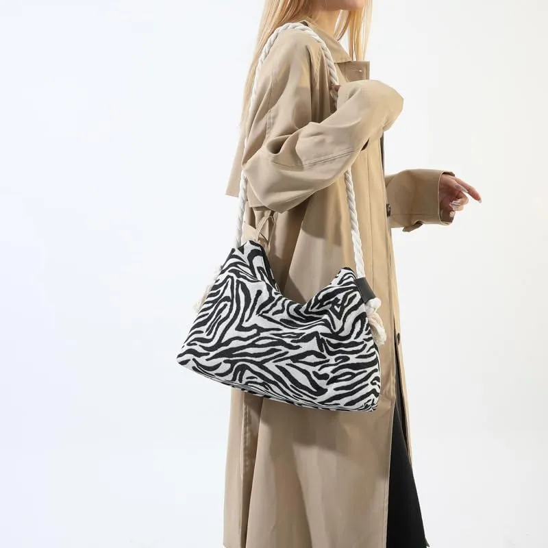 Fashion Cheetah Purses for Women Handbag, y2k Cheetah Handbags Cheetah Print Hobo Ladies Chic Shoulder Bags Purse (zebra-stripe)