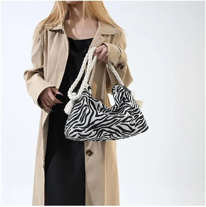 Fashion Cheetah Purses for Women Handbag, y2k Cheetah Handbags Cheetah Print Hobo Ladies Chic Shoulder Bags Purse (zebra-stripe)
