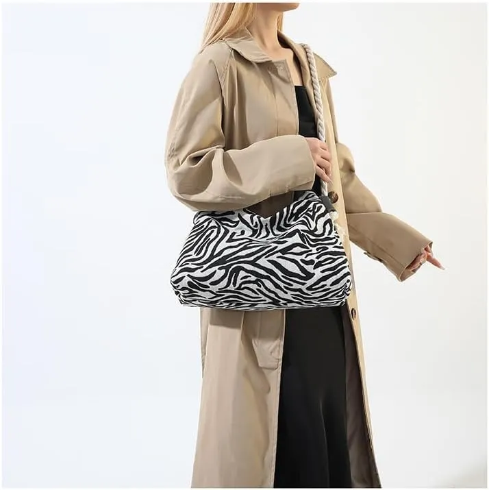 Fashion Cheetah Purses for Women Handbag, y2k Cheetah Handbags Cheetah Print Hobo Ladies Chic Shoulder Bags Purse (zebra-stripe)