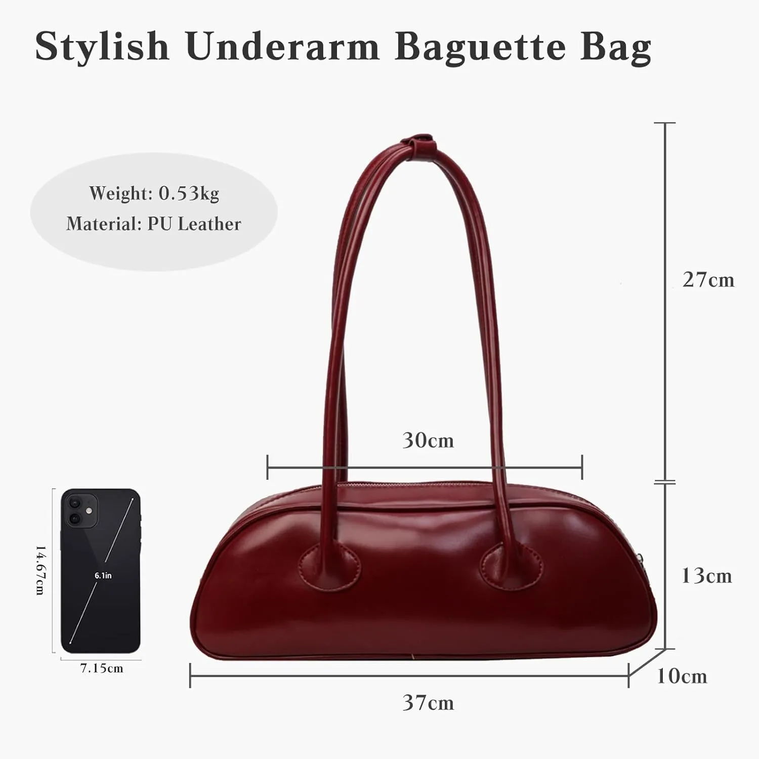 Fashion Hobo Elegant Underarm Ladies Travel Handbag for Women PU Leather Shoulder Waterproof Top Handle