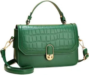 Fashion Top Handle Crossbody Bags for Women Crocodile Leather Satchel Handbag Casual Elegant Shoulder Bag Purse