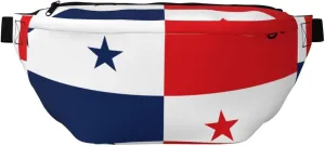 Flag Of Panama Stylish Crossbody Waist Pack - Versatile And Compact Travel Pouch For Hands-Free Storage, Black, PBYB-12185A