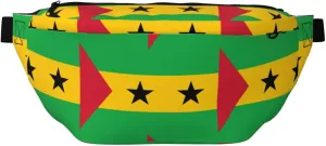 Flag Of Sao Tome And Principe Stylish Crossbody Waist Pack - Versatile And Compact Travel Pouch For Hands-Free Storage