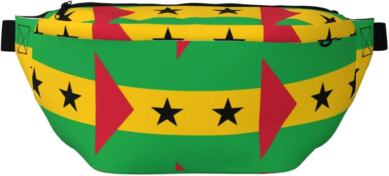 Flag Of Sao Tome And Principe Stylish Crossbody Waist Pack - Versatile And Compact Travel Pouch For Hands-Free Storage