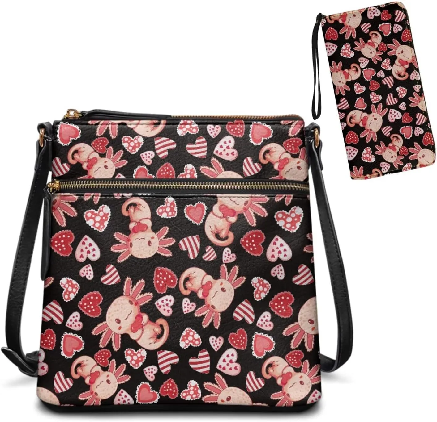 FOR U DESIGNS Leather Crossbody Bags for Women Trendy Shoulder Bags Cross Body Purse and Matching Wallet Set