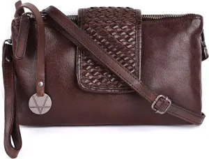 Genuine Leather Crossbody Sling Bag for Women - Trendy Casual Office Bag with Adjustable Strap