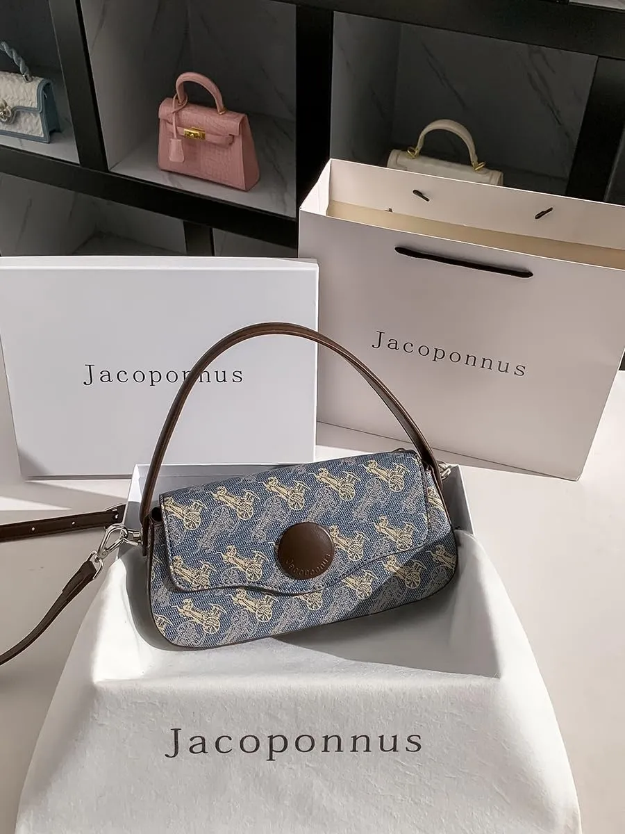 Genuine Leather Old Flower Envelope Female 2024 New Bags Light Luxury Niche Premium Sense Hundred Handheld Crossbody Design Sense
