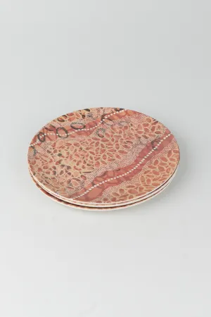Gubarr (Red Ochre) Bamboo Small Plates (4 Pack)