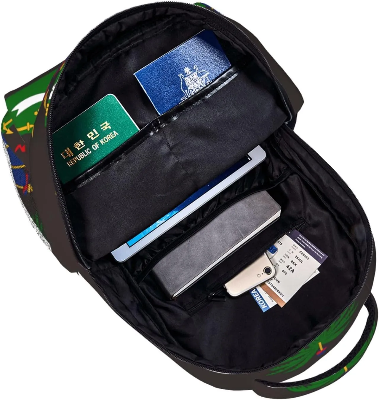 Haitian Coat of Arms Flag Backpack Lightweight Double Shoulder Backpack Casual Laptop Backpacks For Women Men Travel
