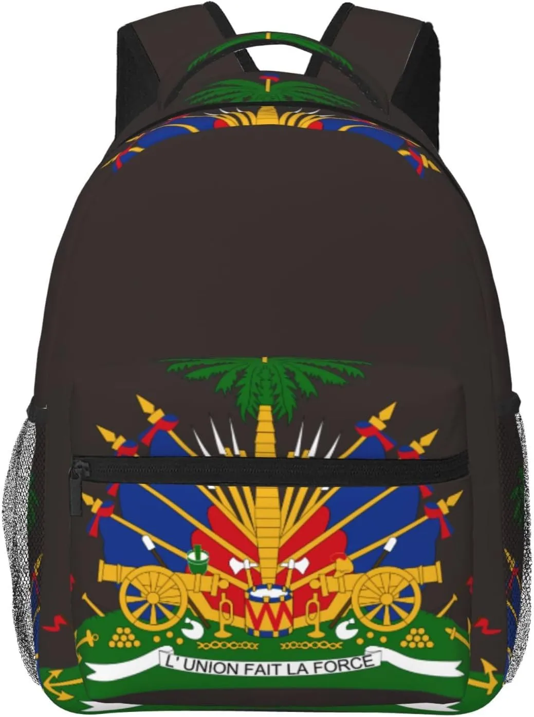 Haitian Coat of Arms Flag Backpack Lightweight Double Shoulder Backpack Casual Laptop Backpacks For Women Men Travel