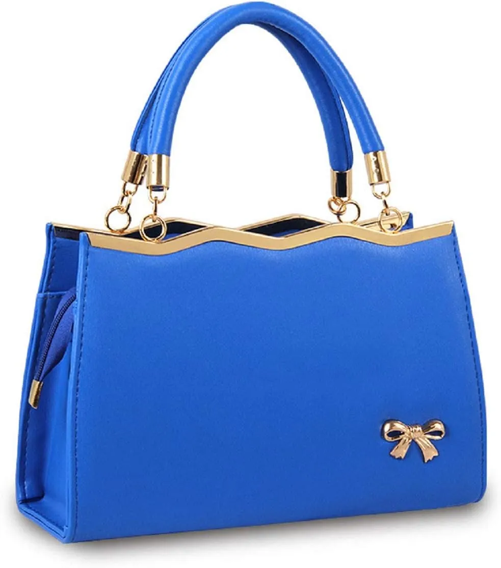 Handbags for Women PU Leather Purse Elegant Top Handle Satchel Shoulder Tote Bags with Bow-knot