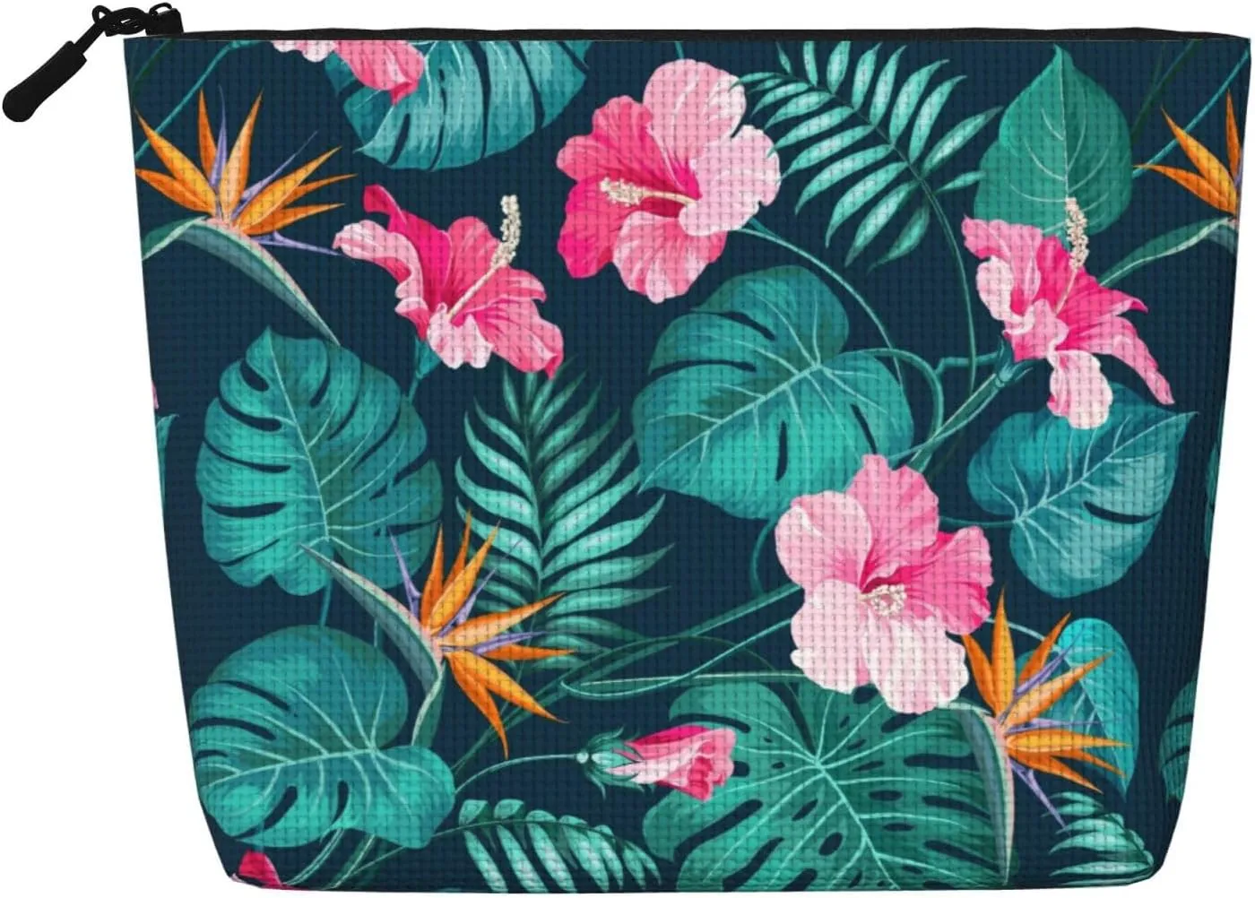 Hawaii Hawaiian Flower Leaf Makeup Bag Travel Cosmetic Bag Organizer Toiletry Bag Make Up Bags For Women Girls Large Light