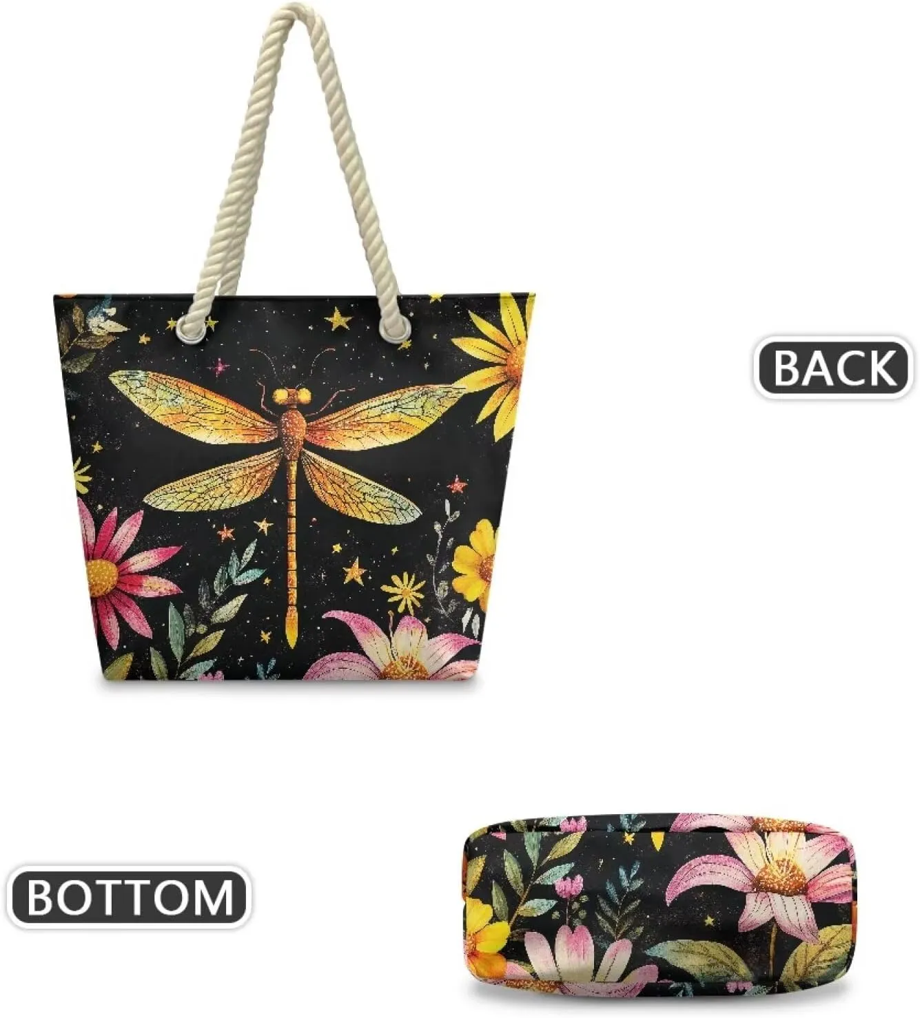 Hemp Rope Tote Bag Stylish Groceries Beach Trip Bags Large Capacity Shoulder Handbag with Rope Handle Carrying Bag