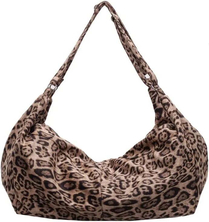 Hobo Bag for Women Cheetah Print, Cute Cheetah Purses Handbag y2k Grunge Chic Ladies Shoulder Bags Leopard Print Purse (khaki)