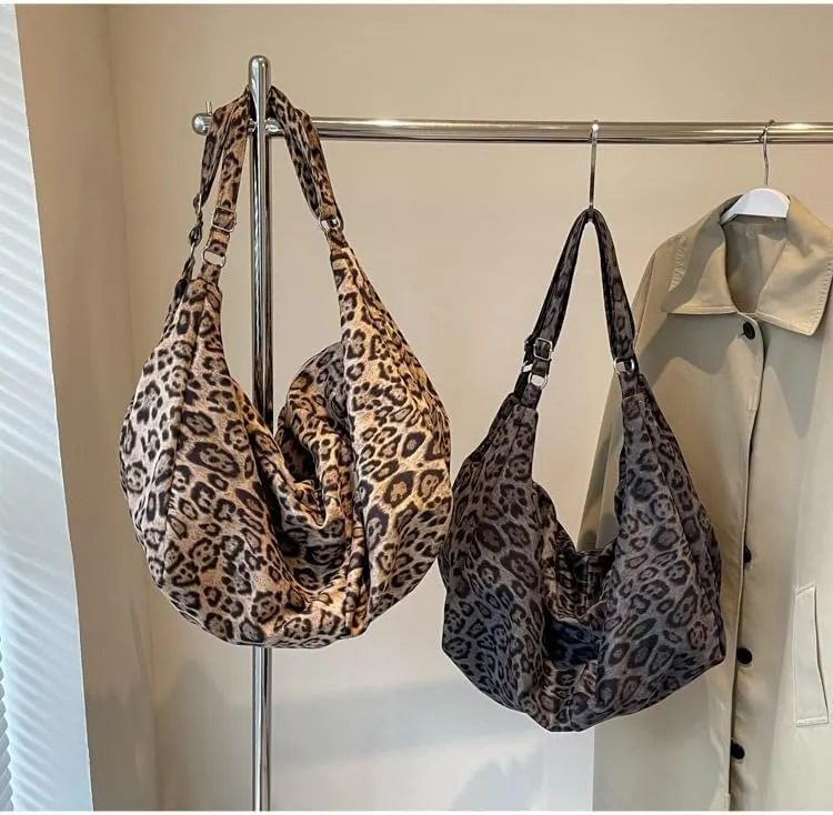 Hobo Bag for Women Cheetah Print, Cute Cheetah Purses Handbag y2k Grunge Chic Ladies Shoulder Bags Leopard Print Purse (khaki)