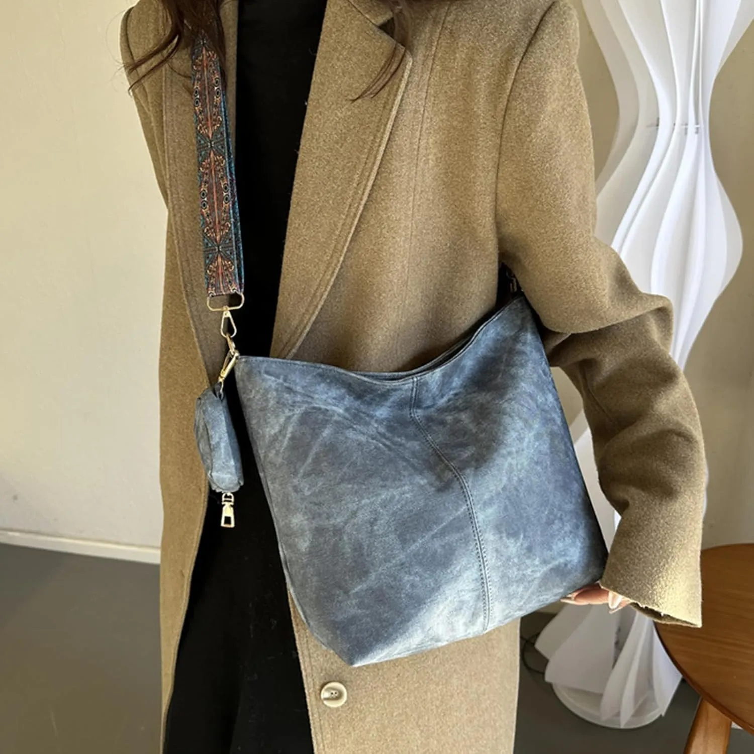 Hobo Bag for Women Large Fashion Crossbody Bag Top Handle Trendy Shoulder Bag Purse Handbag Travel Bucket Tote Bag