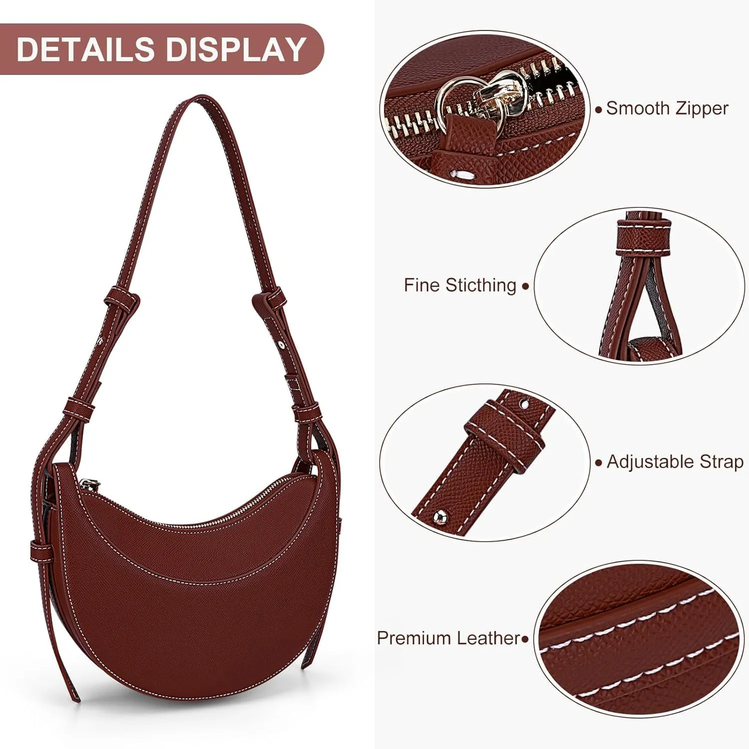 Hobo Bags for Women Crescent Bag Saddle Bag Trendy Crossbody Purse Aesthetics