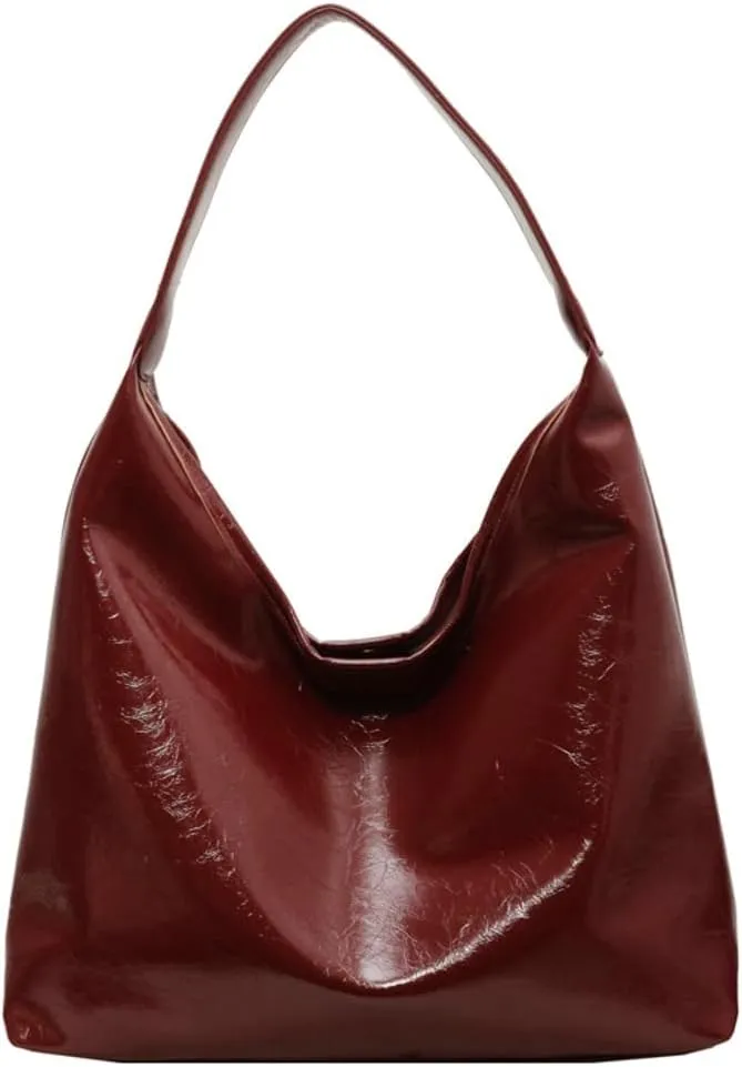 Hobo Bags for Women Large Vegan PU Leather Shoulder Handbag Stylish Slouchy Tote Purses for Work and Travel