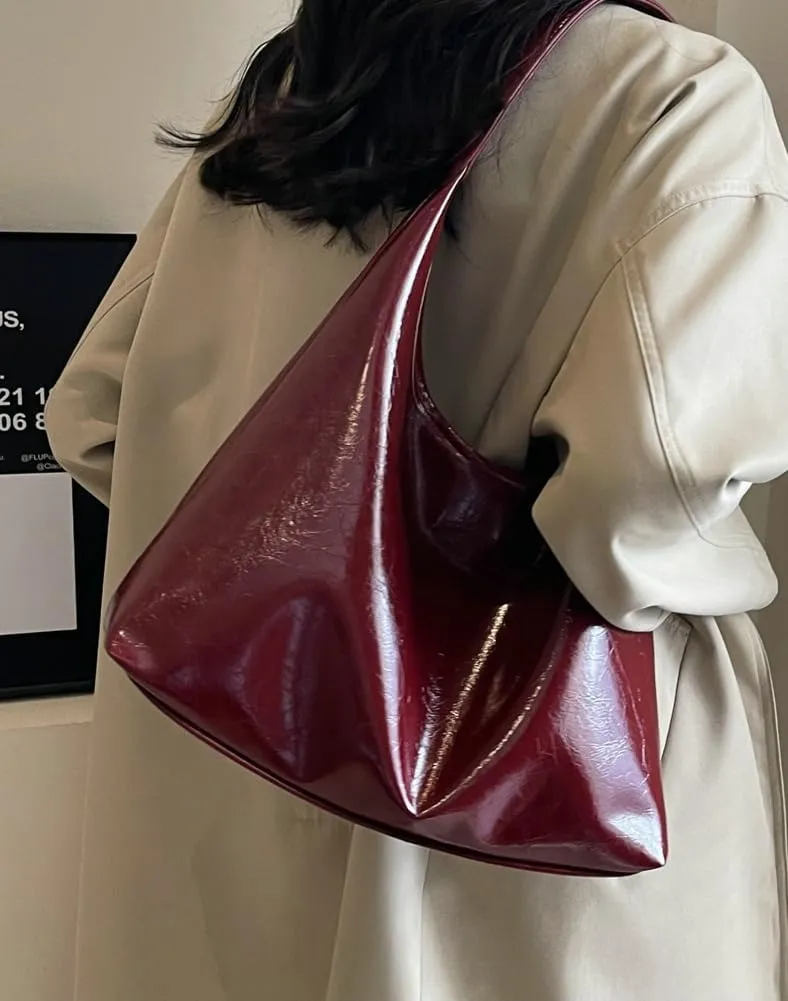 Hobo Bags for Women Large Vegan PU Leather Shoulder Handbag Stylish Slouchy Tote Purses for Work and Travel