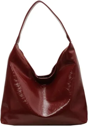 Hobo Bags for Women Large Vegan PU Leather Shoulder Handbag Stylish Slouchy Tote Purses for Work and Travel