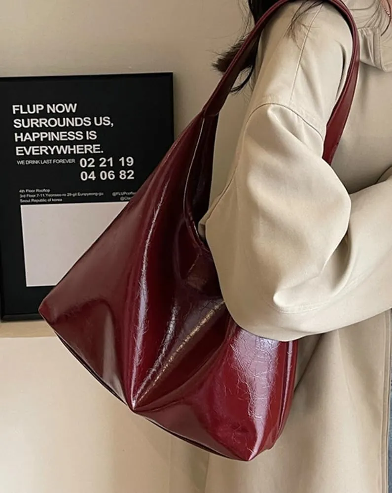 Hobo Bags for Women Large Vegan PU Leather Shoulder Handbag Stylish Slouchy Tote Purses for Work and Travel