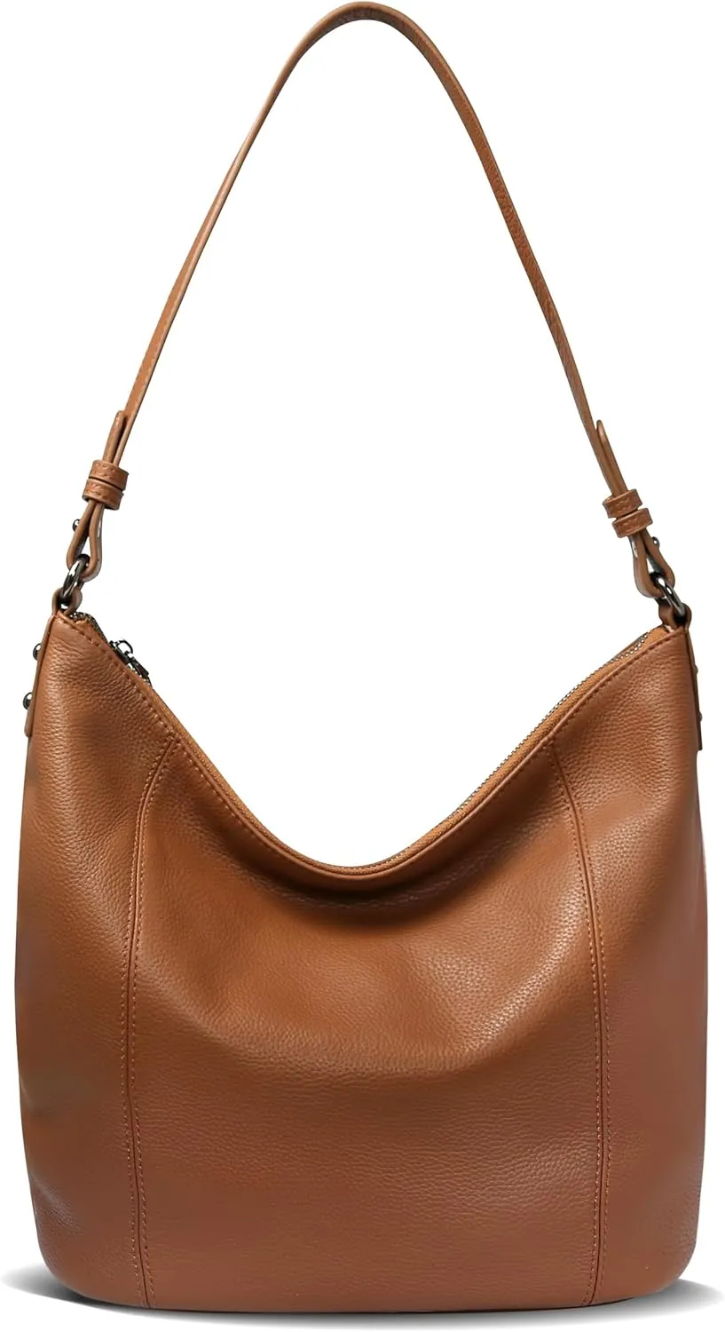 Iswee Genuine Leather Bucket Bags and Hobo Bag Women's Shoulder Bags Handbag and Purses