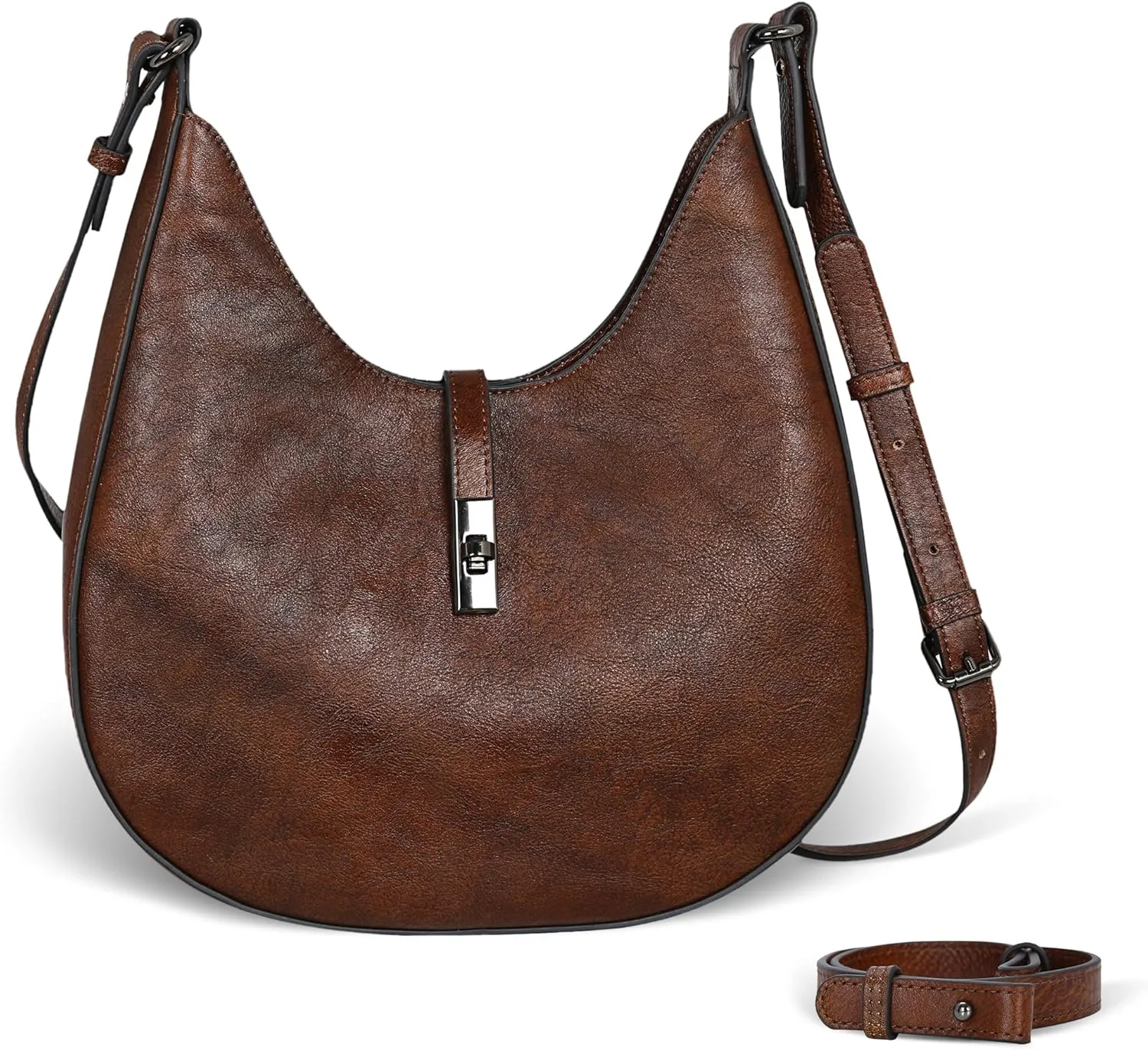 Iswee Shoulder Bag Leather Purses for Women Hobo Handbags Crossbody Purse for Everyday