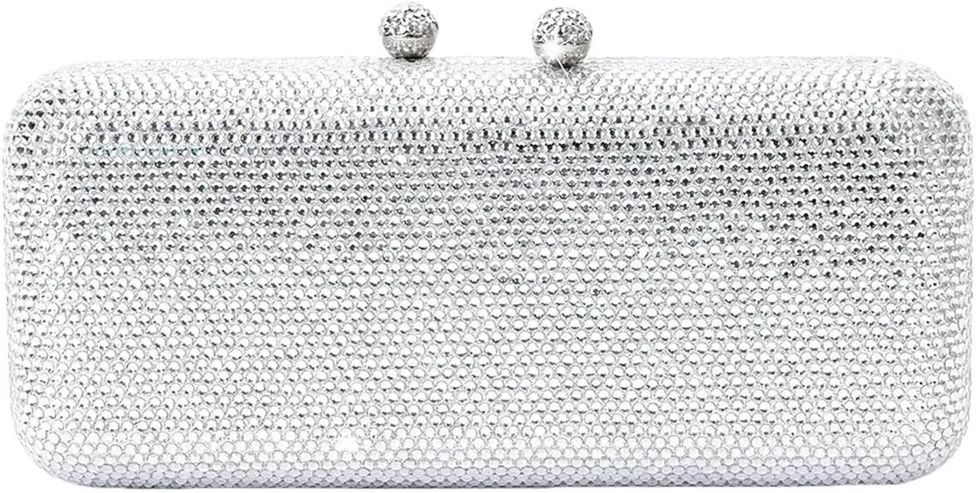 Italy'S Elegant Luxury Ladies Wedding Party Dinner Crystal Gold Silver Diamond Evening Clutch Bag