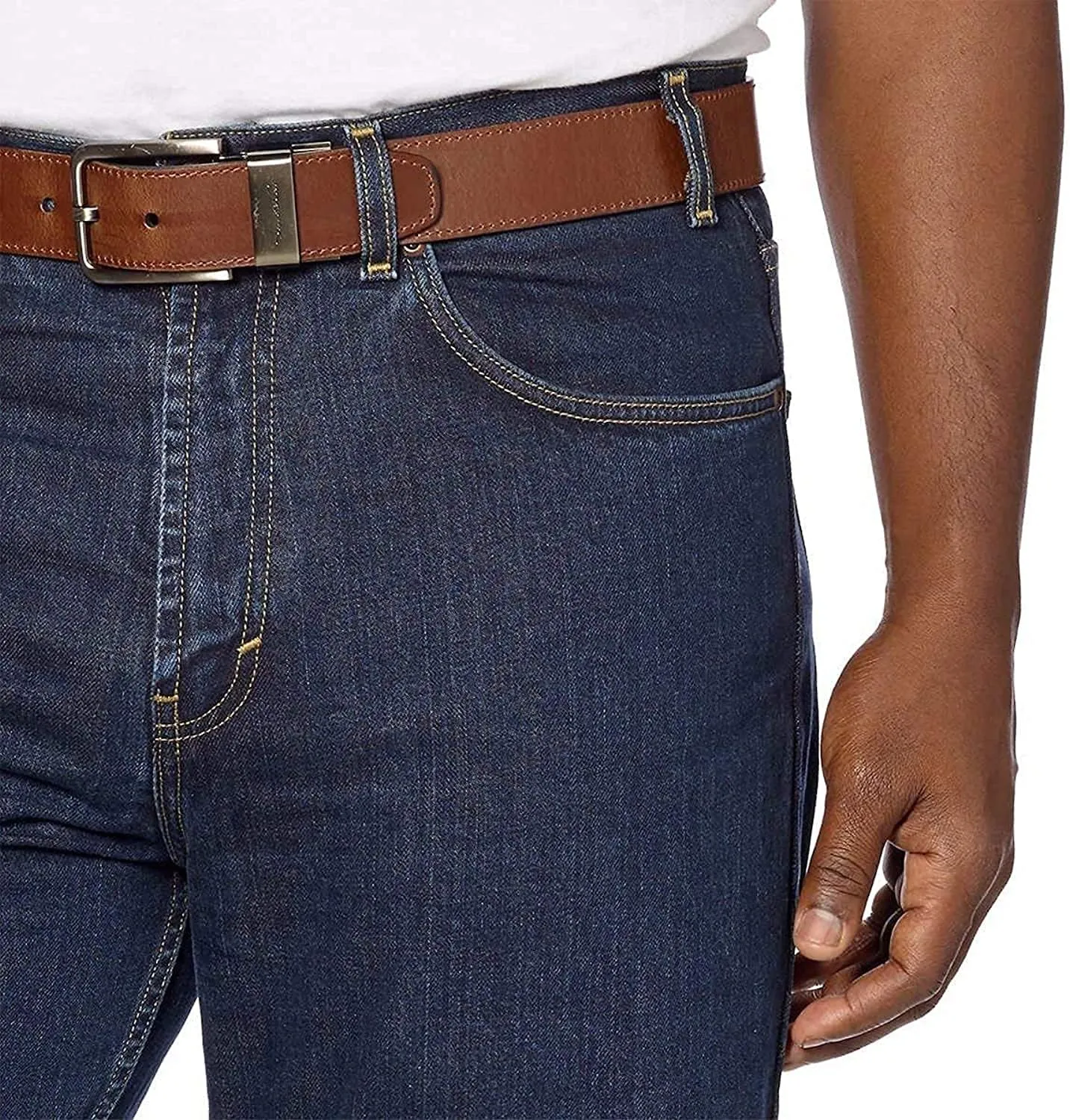 Kirkland Signature Men's 5-Pocket Jeans, Relaxed Fit, 100% Cotton, Double-Seam Stitching, Dark Blue