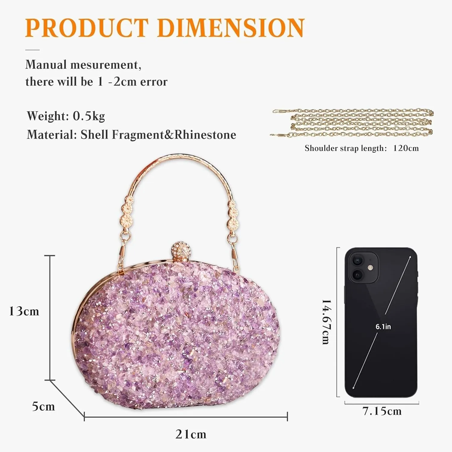 Ladies Handbag With Detachable Elegant Shoulder Sparkly Weeding Women Evening Sequin Clutch Bridal Wedding Purse