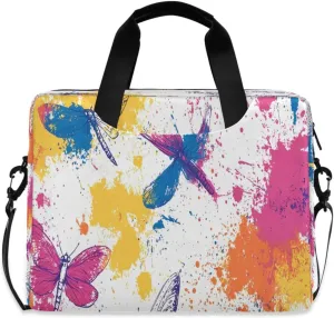 Laptop Bag, Briefcase, 15.7 inch, Hand-carry or Shoulder-strap, Waterproof and Durable, Graffiti Dragonfly Pattern